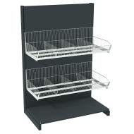 Стеллаж с корзинами металлический 1473х665х500 мм на 3 полки