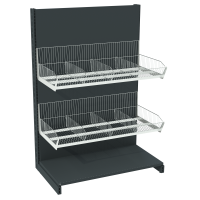 Стелаж з кошиками металевий 1473х665х500 мм на 3 полиці