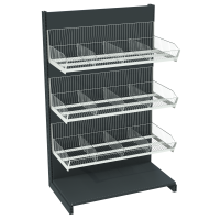 Стеллаж с корзинами металлический 1625х665х500 мм на 4 полки