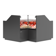 Холодильна кутова вітрина Quadros зі склом та внутрішнім кутом 90°