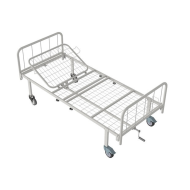 Кровать медицинская функциональная КФ-2-МП-БМ-К125 с металлическими перилами и колесами 125 мм