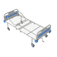 Кровать медицинская функциональная КФ-2-МП-БП-К125 с пластиковыми изголовьями и колесами 125 мм