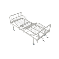 Кровать медицинская функциональная КФ-4-МП-БМ-К75 с металлическими перилами и колесами 75 мм