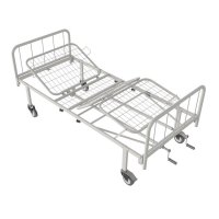 Кровать медицинская функциональная КФ-4-МП-БМ-К125 с металлическими перилами и колесами 125 мм