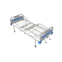 Кровать медицинская функциональная КФ-4-МП-БП-К75 с пластиковыми изголовьями и колесами 75 мм