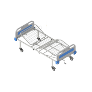 Кровать медицинская функциональная КФ-4-МП-БП-К125 с пластиковыми изголовьями и колесами 125 мм