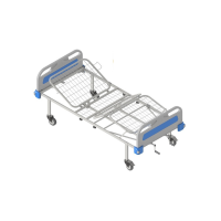 Кровать медицинская функциональная КФ-4-МП-БП-К125 с пластиковыми изголовьями и колесами 125 мм