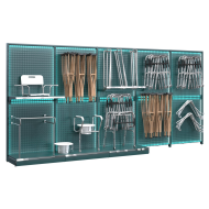 Фото Пристенный стеллаж с проволочной задней стенкой