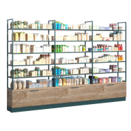 Фото Пристенный стеллаж с выдвижным ящиком