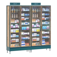 Фото Витрина с прозрачной стеклянной дверью