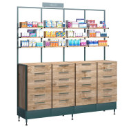 Фото Пристенный шкаф с выдвижными и навесными полками