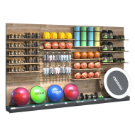 Фото Пристенный стеллаж с экспопанелью