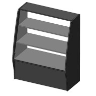 Фото Прилавок с полками из ДСП и передним стеклом