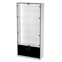 Витрина из ДСП и стекла с нижними дверцами