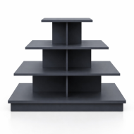 Фото Стеллаж островной прямоугольный из ДСП 1100х1300х900 мм, без борта, для магазина, цвет антрацит