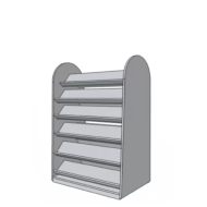 Стеллаж из ДСП островной двухсторонний с ограничителями на полках