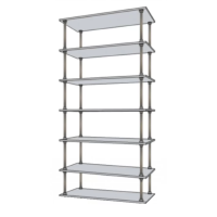 Стеллаж из ДСП и хромированной трубы