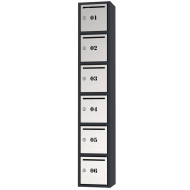 Почтовый ящик Cube металлический с 6 ячейками из нержавеющей стали