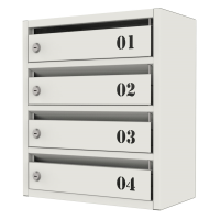Почтовый ящик Flat металлический на 4 ячейки