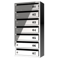 Почтовый ящик Flat из нержавеющей стали на 7 ячеек