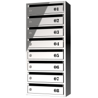 Почтовый ящик Flat из нержавеющей стали на 8 ячеек