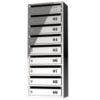 Почтовый ящик Flat из нержавеющей стали на 9 ячеек