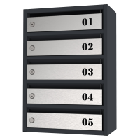Почтовый ящик Flat металлический на 5 ячеек с дверцами из нержавеющей стали