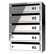 Поштова скринька Flat з нержавіючої сталі на 5 комірок
