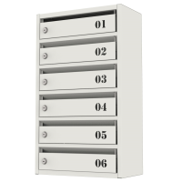 Почтовый ящик Flat металлический на 6 ячеек