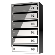 Почтовый ящик Flat из нержавеющей стали на 6 ячеек