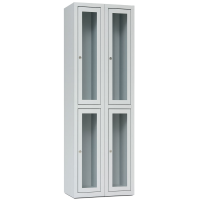 Шкаф для одежды металлический ШОМ/С-300/2/4 с прозрачными дверцами