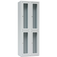 Шкаф для одежды металлический ШОМ/С-400/2/4 с прозрачными дверцами