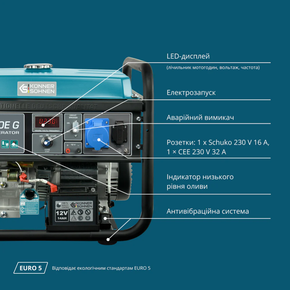 Газобензиновий генератор KS 10000E G фото 11