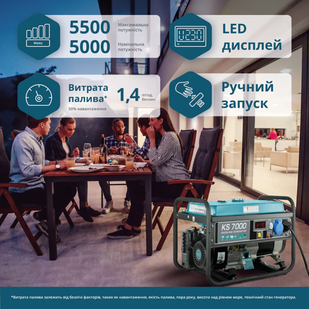 Бензиновый генератор KS 7000 фото 7