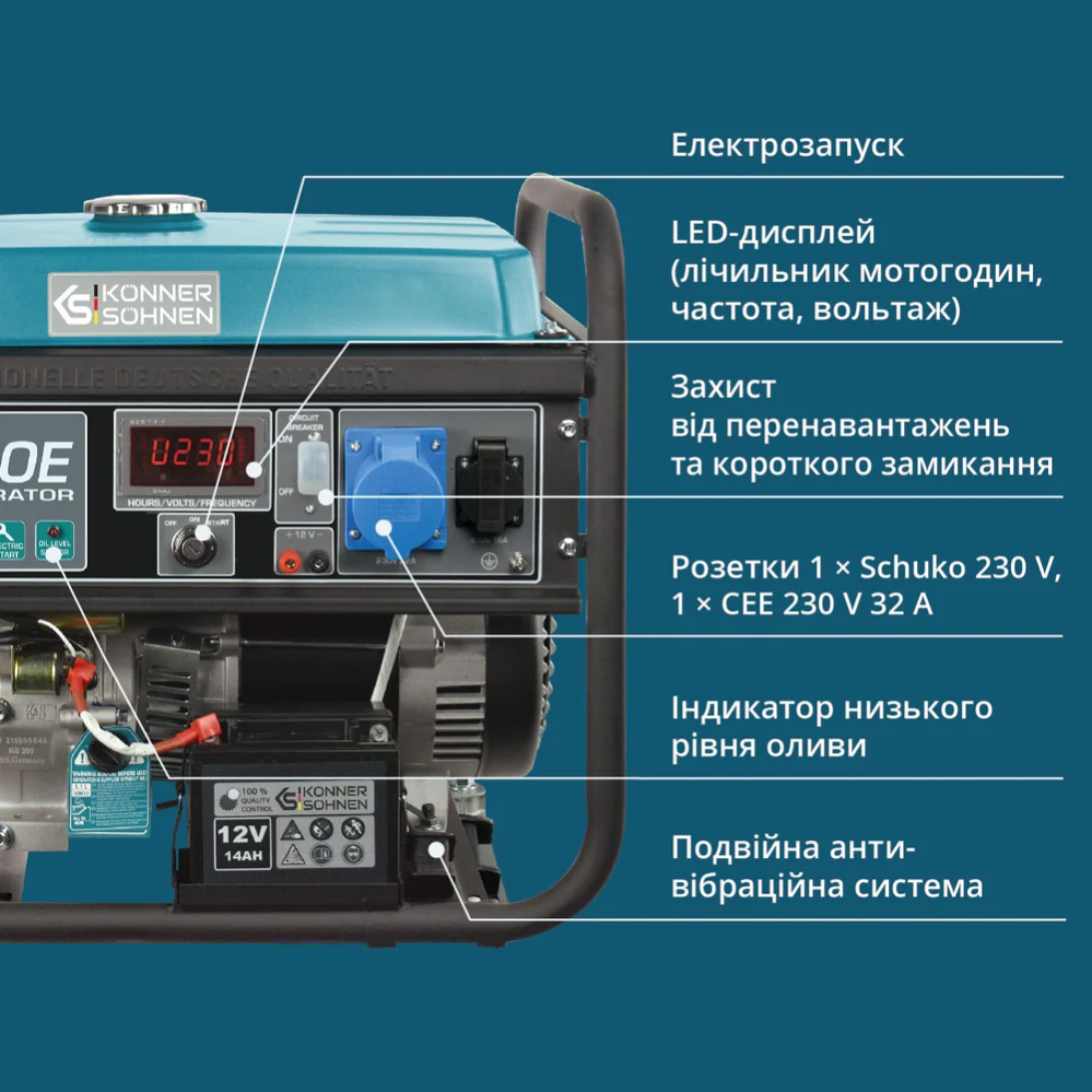 Бензиновий генератор KS 7000E фото 8