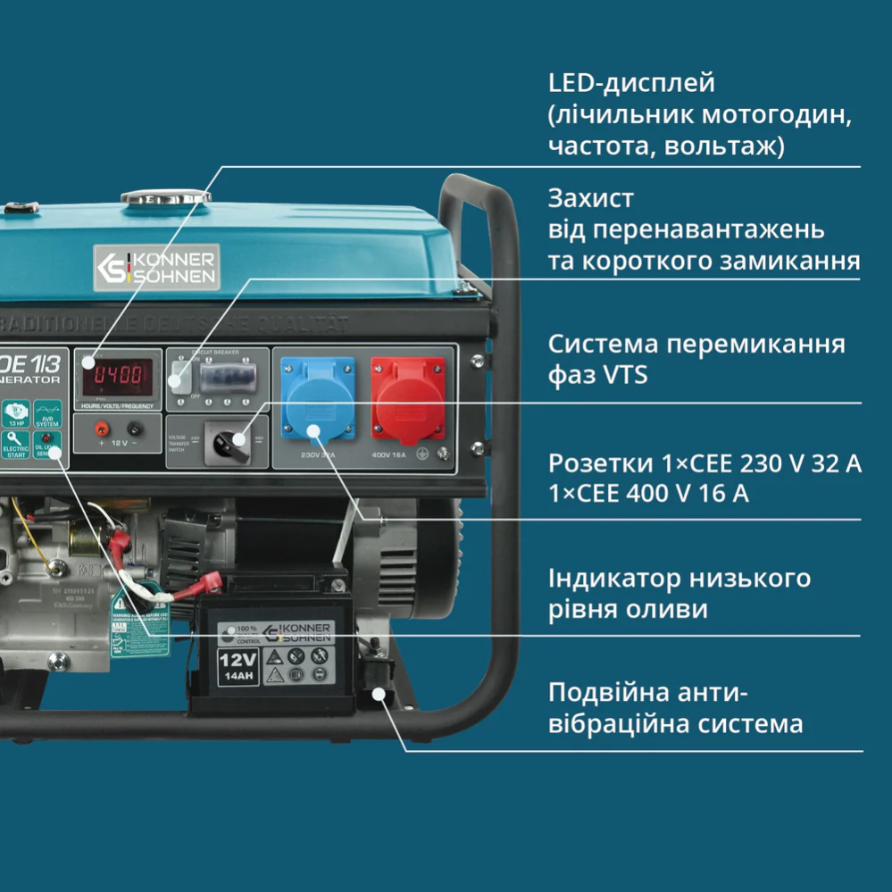 Бензиновий генератор KS 7000E 1/3 фото 9