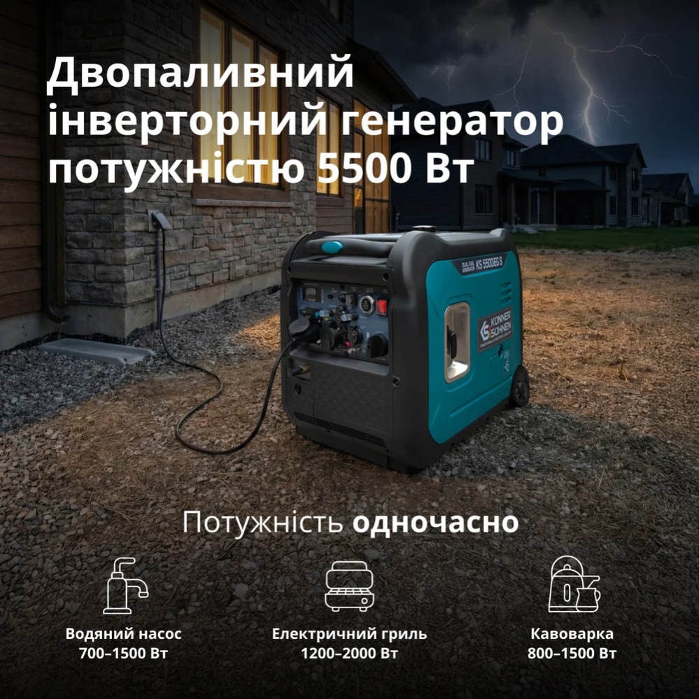 Инверторный газобензиновый генератор KS 5500iEG S фото 5