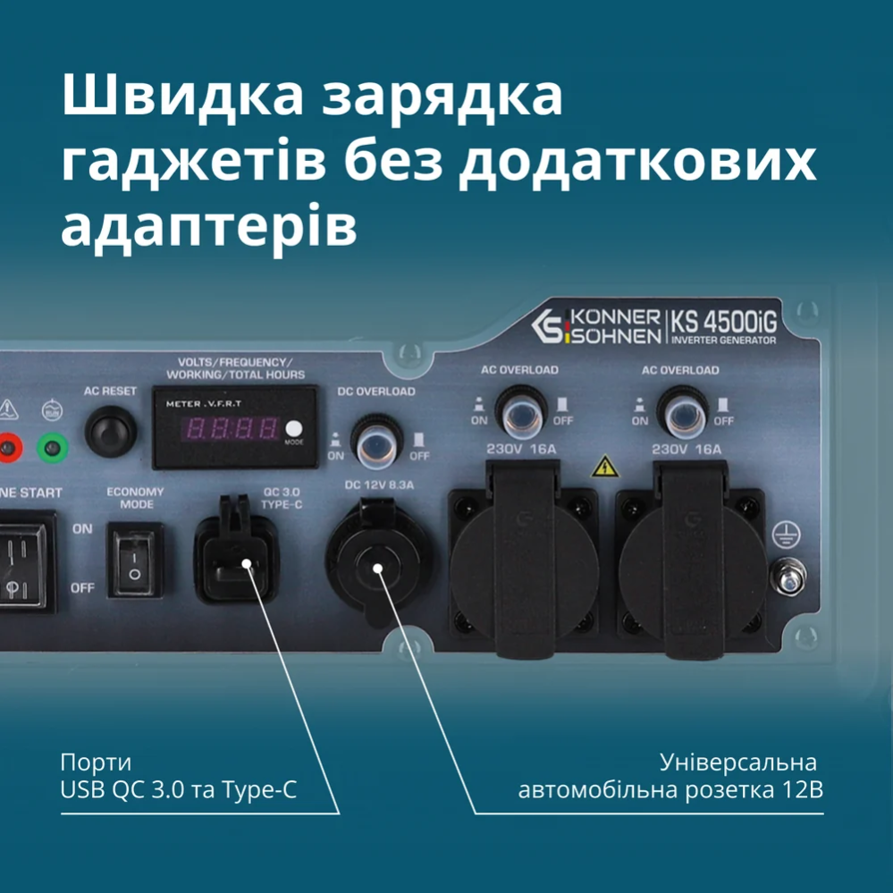 Инверторный газобензиновый генератор KS 4500iG фото 5