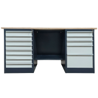 Металлический двухтумбовый верстак Stw 326-8M/3MSB