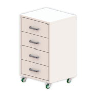 Тумба мобильная с 4-мя ящиками МТМ-101.2