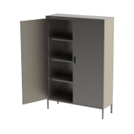 Шкафы из нержавеющей стали с распашными дверцами и 3 полками