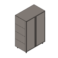 Шкафы из нержавеющей стали с распашными дверцами и 4 полками