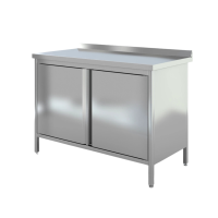 Стол-тумба из нержавеющей стали 850х1200х600 мм с распашными дверцами