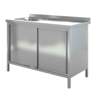 Стол-тумба из нержавеющей стали с мойкой