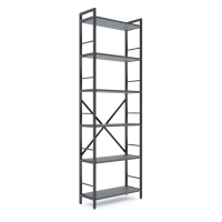 Стеллаж лофт 1800х600х240 мм Антрацит-Антрацит