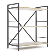 Стелаж лофт 900х800х400 мм Антрацит-Дуб
