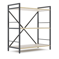 Стеллаж лофт 900х800х400 мм Антрацит-Дуб