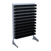 Стеллаж для метизов 1500 мм наполнение 11 рядов (черный)