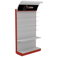 Фото Перфорированная промо стойка с фигурным фризом