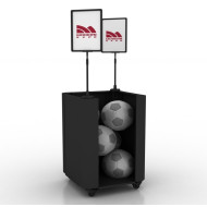 Промо-стенд корзина на колесах для мячей